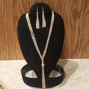 Gold chain & earrings set